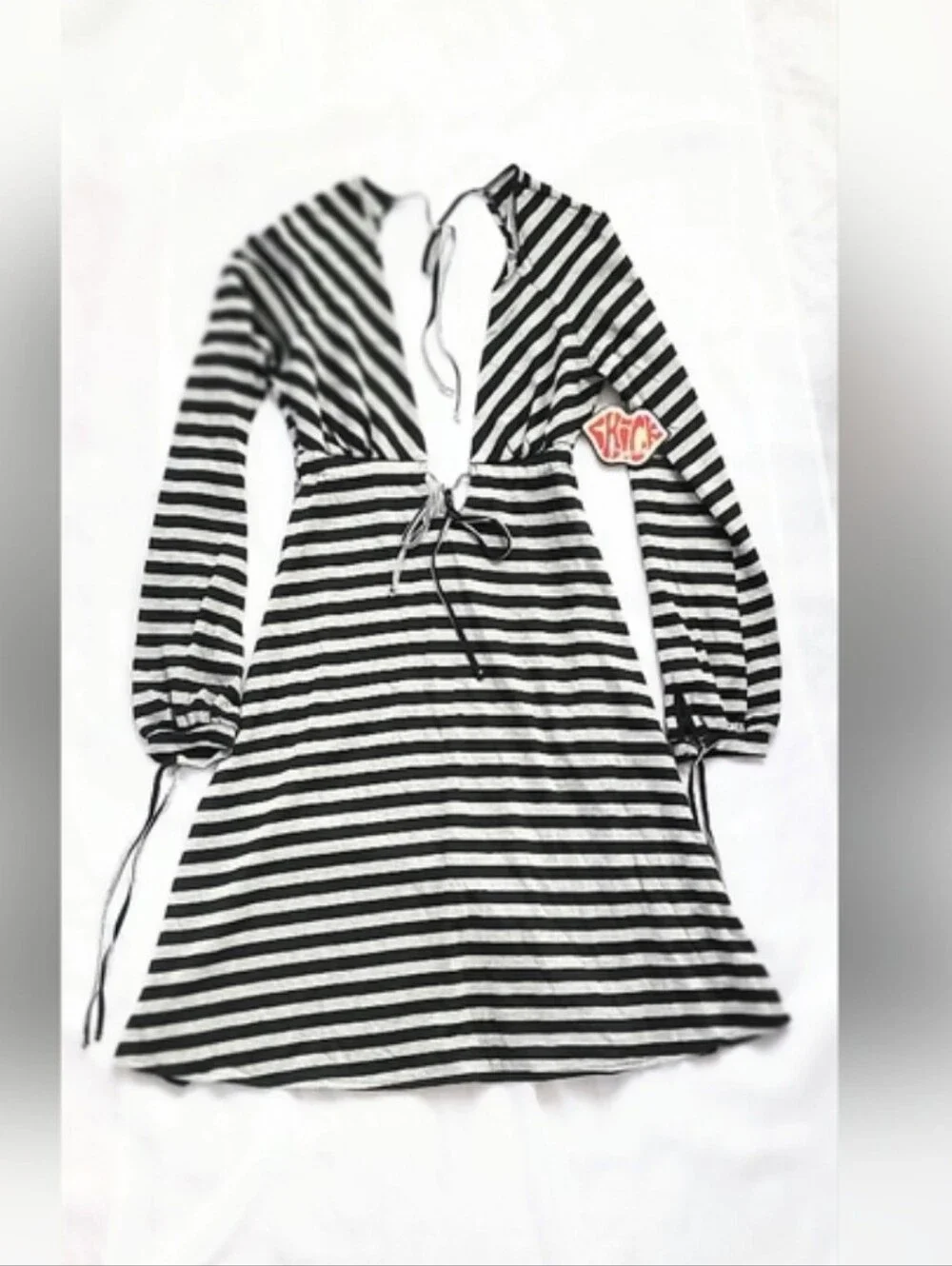 NWT!Metallic Striped Chick by Nicky Hilton Beach Swim Cover-Up Mini Dress Medium